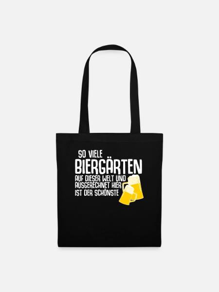Der schönste Biergarten - Stoffbeutel - Schwarz