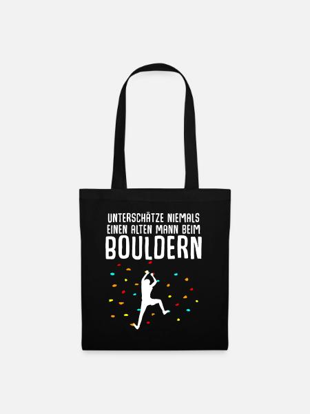 Bouldern Klettern - Stoffbeutel - Schwarz