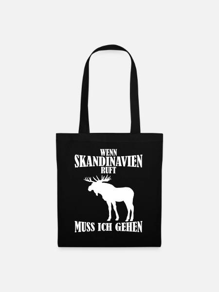 Skandinavien Elch Norwegen - Stoffbeutel - Schwarz