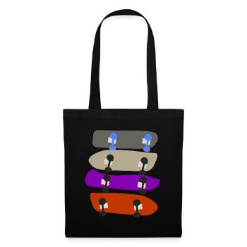 Longboard Skateboard Longboarder - Sac en tissu - noir - Devant