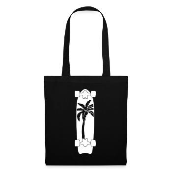 Longboard avec palmier longboarder - Sac en tissu - noir - Devant