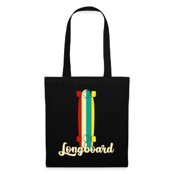 Longboard Longboarding Retro Longboarder - Sac en tissu - noir - Devant