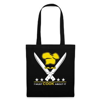 Chapeau de chef Chef cuisinier Chef de cuisine - Sac en tissu - noir - Devant