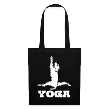 Yoga Hunde Hund Spagat Meditation - Stoffbeutel - Schwarz - Vorne