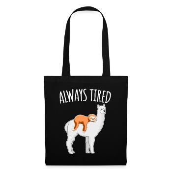 Chemise de sommeil fatiguée pour paresseux endormi - Sac en tissu - noir - Devant