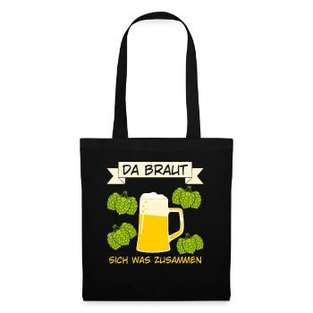 Bierbrauer Hopfen Malz Bier Brauerei - Stoffbeutel - Schwarz - Vorne