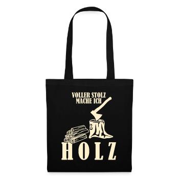 Brennholz Kamin Feuer Holz Feuerholz - Stoffbeutel - Schwarz - Vorne