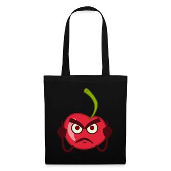 La cerise aigre montre un doigt d’honneur - Sac en tissu - noir - Devant