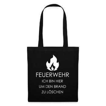 Feuerwehrmann Jugendfeuerwehr - Stoffbeutel - Schwarz - Vorne