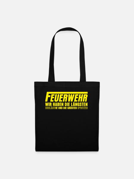 Jugendfeuerwehr Spruch Feuerwehr - Stoffbeutel - Schwarz