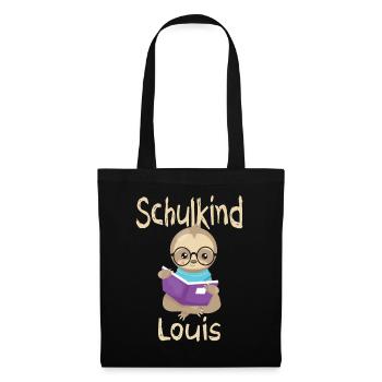 Schulkind Louis Faultier - Stoffbeutel - Schwarz - Vorne