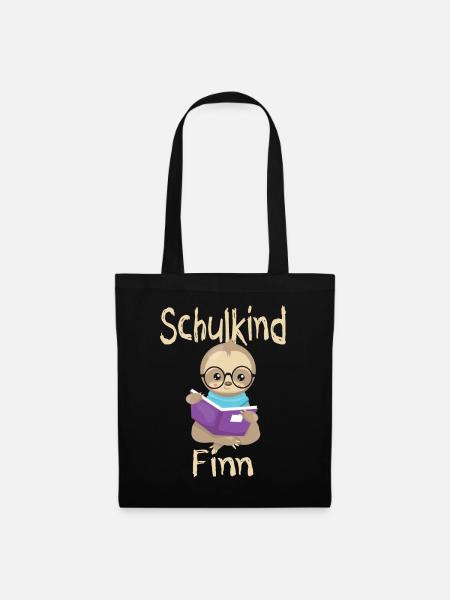 Schulkind Finn Faultier - Stoffbeutel - Schwarz