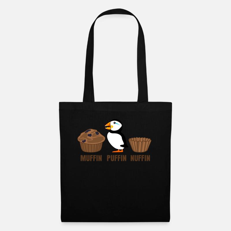 Puffin Muffin Witz Papageientaucher - Stoffbeutel - Schwarz