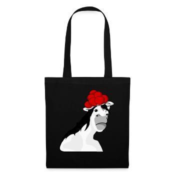 Black Forest horse with Bollenhut - Tote Bag - black - Front