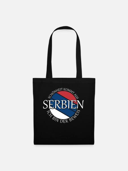 serbische Flagge Serbien Serbe - Stoffbeutel - Schwarz