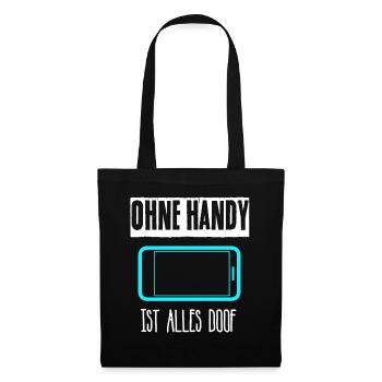 Handy Smartphone Cellphone - Stoffbeutel - Schwarz - Vorne