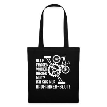Radfahren Radfahrer Fahrrad - Stoffbeutel - Schwarz - Vorne