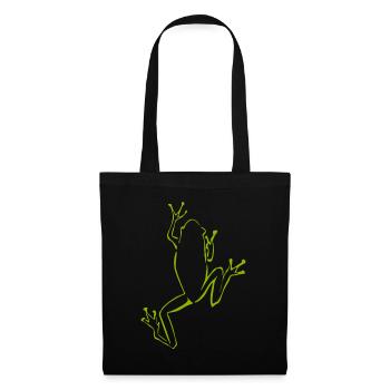 Frosch Frösche - Stoffbeutel - Schwarz - Vorne