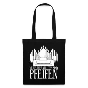 Organist Orgel Pfeifen Orgelspieler - Stoffbeutel - Schwarz - Vorne
