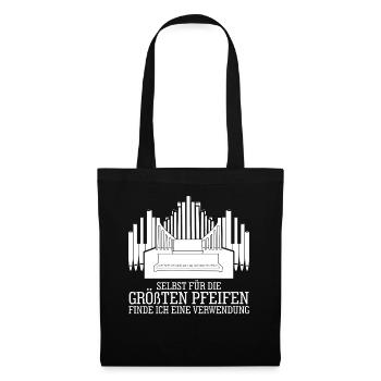 Orgel Orgelspieler Pfeifen Organist - Stoffbeutel - Schwarz - Vorne