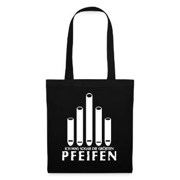 Orgelspieler Organist Pfeifen Orgel - Stoffbeutel - Schwarz - Vorne
