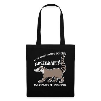 Nasenbär Coati Nasenbären - Stoffbeutel - Schwarz - Vorne