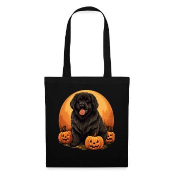 Neufundländer-Hund-Kürbis-faule Halloween-Party - Stoffbeutel - Schwarz - Vorne