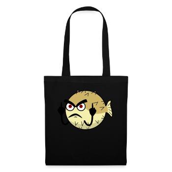 Le poisson-globe fait un doigt d’honneur - Sac en tissu - noir - Devant