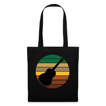 Guitare Musique Rétro Guitariste - Sac en tissu - noir - Devant