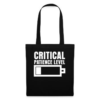 Patience Blague Impatience Impatience - Sac en tissu - noir - Devant