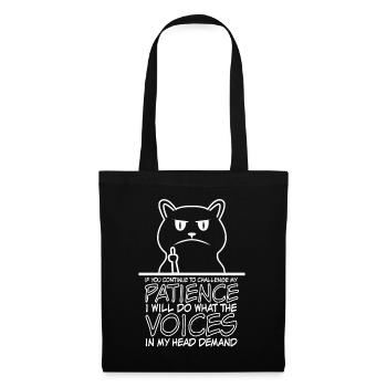 Chat impatient Impatience Patience - Sac en tissu - noir - Devant