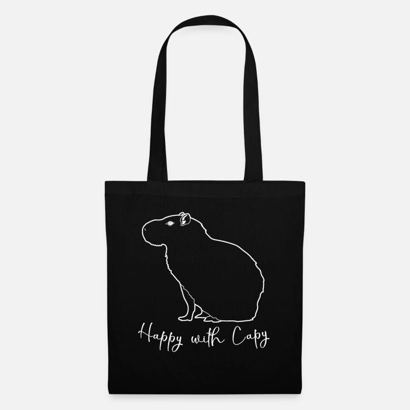 Capybara Capybaras heureux - Sac en tissu - noir