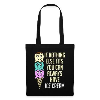 Eat more Ice Cream - Stoffbeutel - Schwarz - Vorne