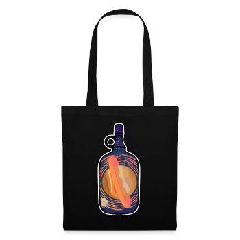 Planet Saturn in a Bottle - Stoffbeutel - Schwarz - Vorne