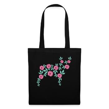 French Bulldog made of Flowers - Tote Bag - black - Front