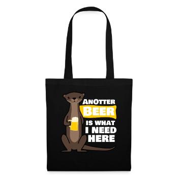 Beer Otter - Stoffbeutel - Schwarz - Vorne