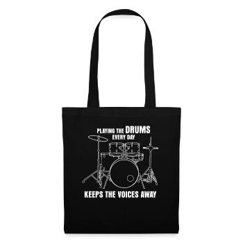 Drummer Drumset Drumsticks Drum Drums - Sac en tissu - noir - Devant