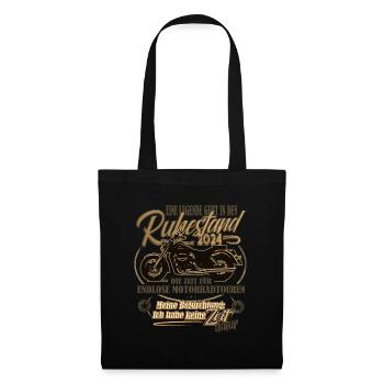 Legende, Rente, Ruhestand, Motorrad, Geschenk - Stoffbeutel - Schwarz - Vorne