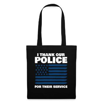 Officier de police USA Patriotisme - Sac en tissu - noir - Devant