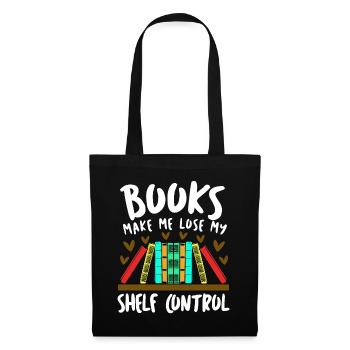 Reading Books Book Shelf Bookworm - Stoffbeutel - Schwarz - Vorne