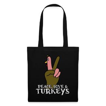 Peace Thanksgiving Turkeys Turkey - Tote Bag - black - Front