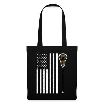 USA Lacrosse Flag - Tote Bag - black - Front