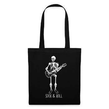 Chaussettes d’hiver Guitar Skeleton Chaussettes en laine - Sac en tissu - noir - Devant