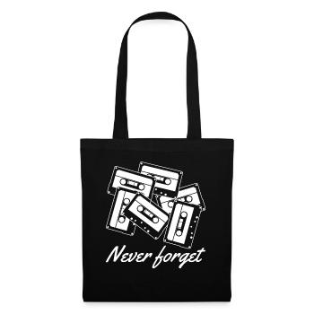 Cassette des années 90 des années 80 Cassettes Mixtape - Sac en tissu - noir - Devant