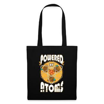 Powered by Atoms Funny Sayings Physics Gift - Tote Bag - black - Front