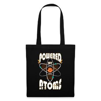 Powered by Atoms Funny Sayings Physics Gift - Tote Bag - black - Front