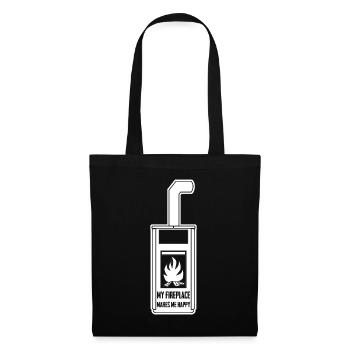 Oven Firewood Fireplace Stove - Tote Bag - black - Front