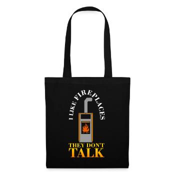 Stove Firewood Joke Fireplace - Tote Bag - black - Front