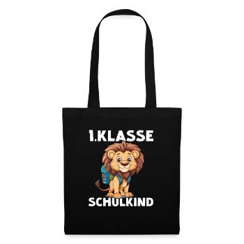 1 Klasse Löwe Schulkind Erstklässler Einschulung - Stoffbeutel - Schwarz - Vorne