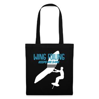 Wing Foiling Wing Surfing Winging - Tote Bag - black - Front